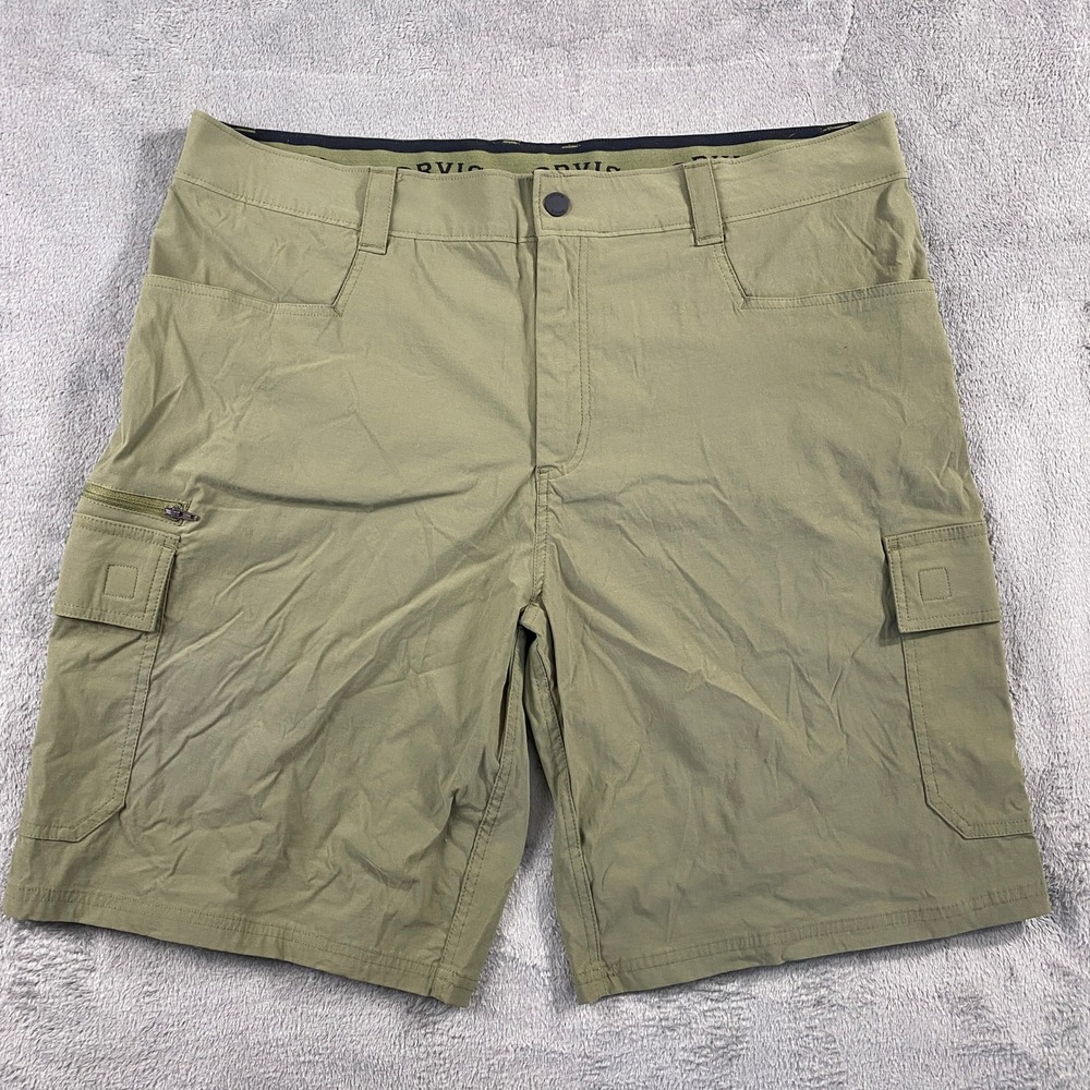Orvis Tech Cargo Shorts Mens‎ 38 Green Stretch Hiking Utility Fishing 9.5 Inseam